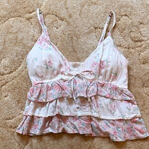 Hollister White Smocked Top